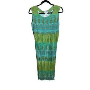 Coldwater Creek women’s green paisley maxi sun dress lines size 6 petite
